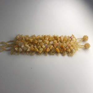 Natural Citrine and Hand Beaded Bracelet